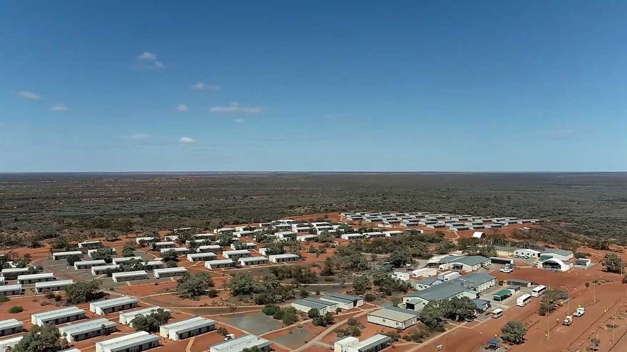 Mine camp accommodation in the outback